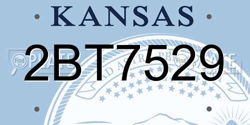2BT7529 Kansas License Plate