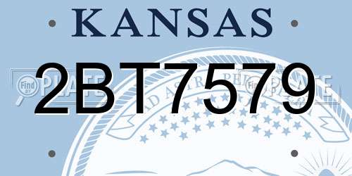 2BT7579 Kansas License Plate
