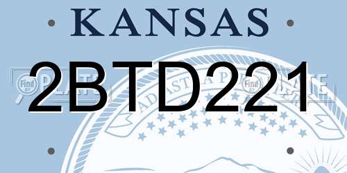 2BTD221 Kansas License Plate