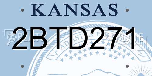 2BTD271 Kansas License Plate