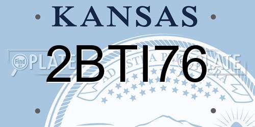 2BTI76 Kansas License Plate