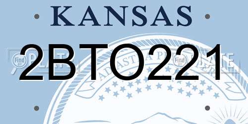 2BTO221 Kansas License Plate