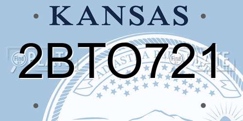 2BTO721 Kansas License Plate