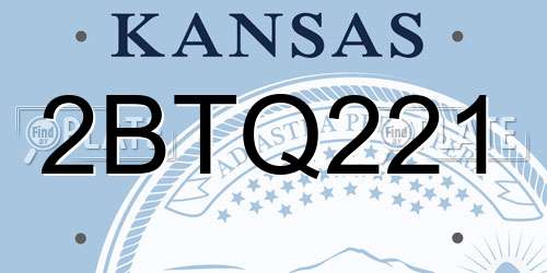 2BTQ221 Kansas License Plate