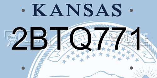 2BTQ771 Kansas License Plate