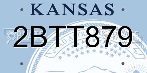 2BTT879 Kansas License Plate