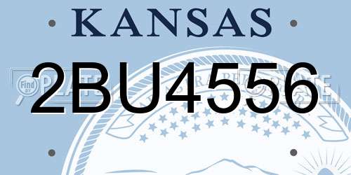 2BU4556 Kansas License Plate