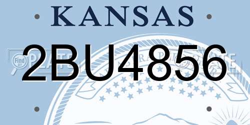 2BU4856 Kansas License Plate