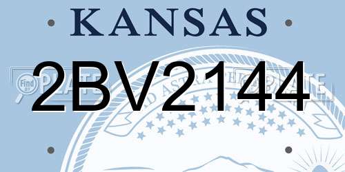 2BV2144 Kansas License Plate
