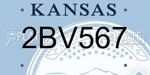 2BV567 Kansas License Plate