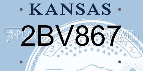 2BV867 Kansas License Plate