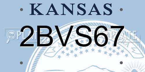 2BVS67 Kansas License Plate