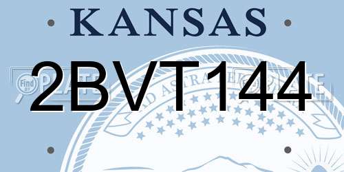 2BVT144 Kansas License Plate