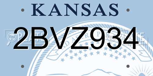 2BVZ934 Kansas License Plate