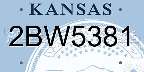 2BW5381 Kansas License Plate