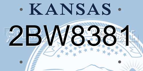 2BW8381 Kansas License Plate