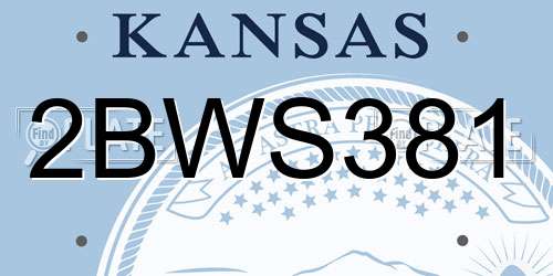 2BWS381 Kansas License Plate