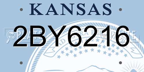 2BY6216 Kansas License Plate