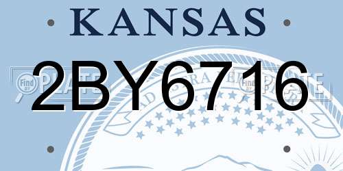2BY6716 Kansas License Plate