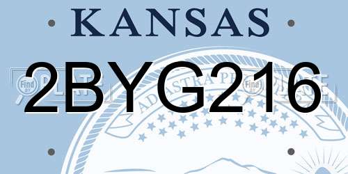 2BYG216 Kansas License Plate