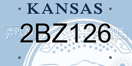 2BZ126 Kansas License Plate