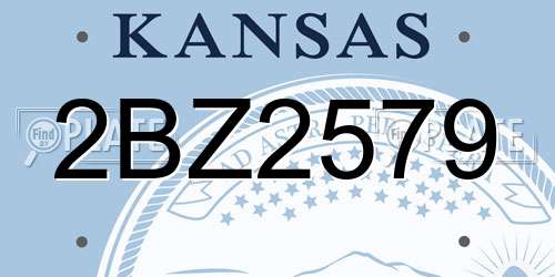 2BZ2579 Kansas License Plate