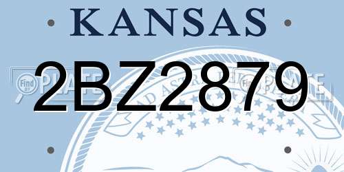 2BZ2879 Kansas License Plate