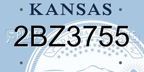 2BZ3755 Kansas License Plate