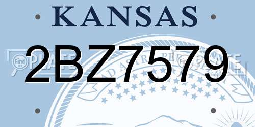 2BZ7579 Kansas License Plate
