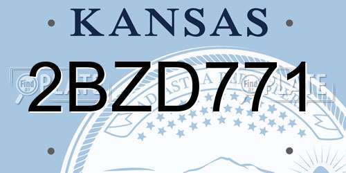 2BZD771 Kansas License Plate