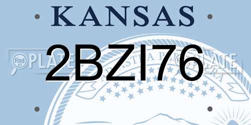 2BZI76 Kansas License Plate