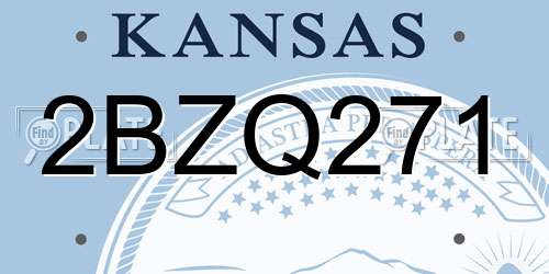 2BZQ271 Kansas License Plate
