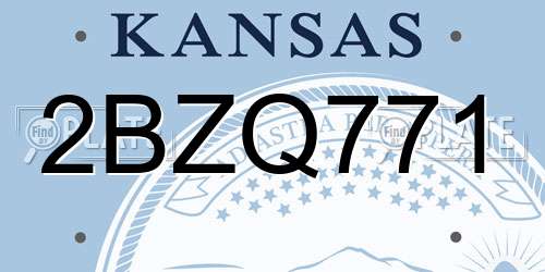2BZQ771 Kansas License Plate