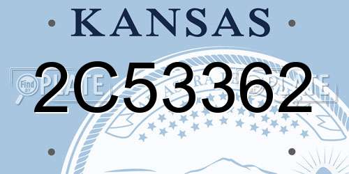 2C53362 Kansas License Plate
