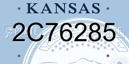 2C76285 Kansas License Plate