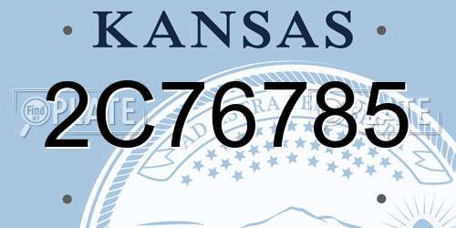 2C76785 Kansas License Plate