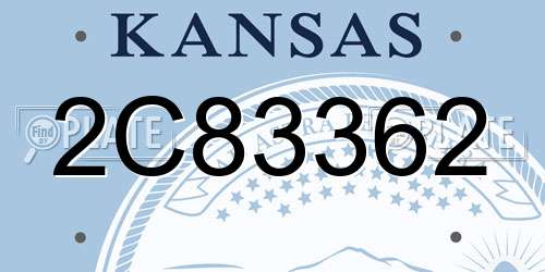 2C83362 Kansas License Plate