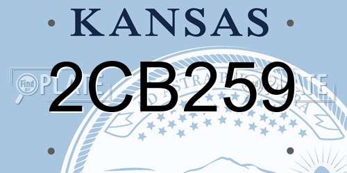 2CB259 Kansas License Plate