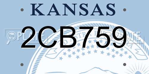 2CB759 Kansas License Plate