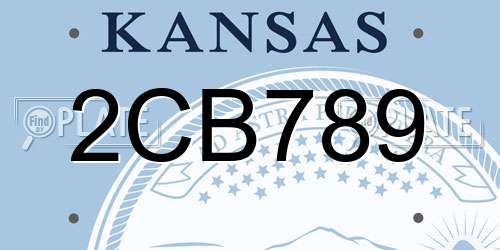 2CB789 Kansas License Plate