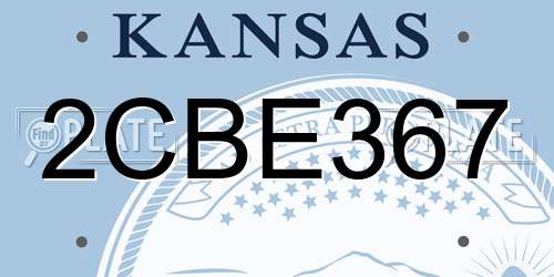 2CBE367 Kansas License Plate