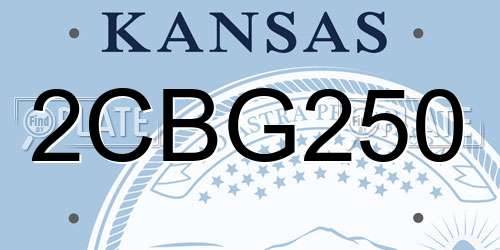 2CBG250 Kansas License Plate