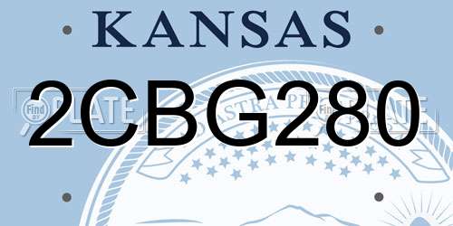 2CBG280 Kansas License Plate