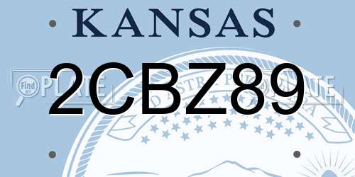 2CBZ89 Kansas License Plate