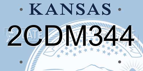 2CDM344 Kansas License Plate