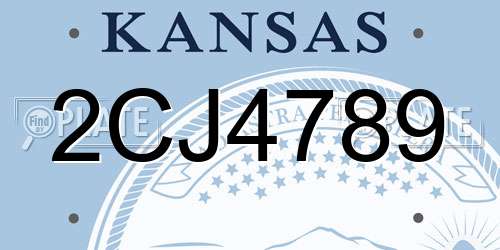 2CJ4789 Kansas License Plate