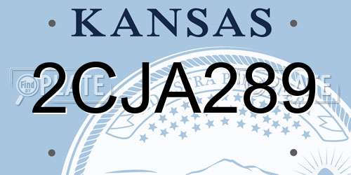 2CJA289 Kansas License Plate