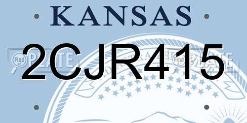 2CJR415 Kansas License Plate