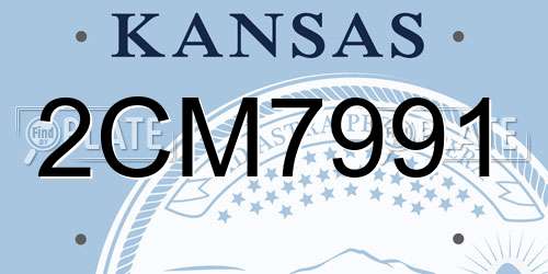 2CM7991 Kansas License Plate