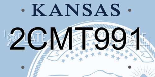 2CMT991 Kansas License Plate